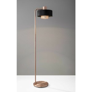 Homeroots.co 372781 Copper Metal Floor Lamp With Contrasting Black Can