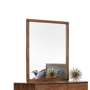 Homeroots.co 283799 40 Walnut Mdf  Veneer  And Glass Mirror