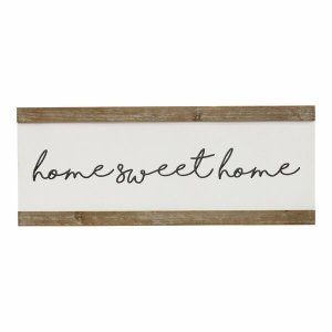 Homeroots.co 373213 Scripted Home Sweet Home Metal  Wood Wall Decor