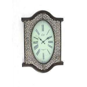 Homeroots.co 274496 Bronze Finish Wooden Vintage Wall Clock