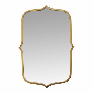 Homeroots.co 373218 36 Hillary Antique Gold Metal Framed Mirror