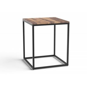 Homeroots.co 379809 Squared Off Natural Wood End Or Side Table