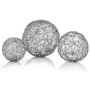 Homeroots.co 354589 4 X 4 X 4 Shiny Nickel Or Silver Wire - Spheres Bo