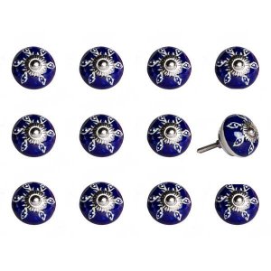 Homeroots.co 321703 1.5 X 1.5 X 1.5 Navy, White And Silver - Knobs 12-