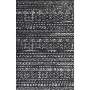 Homeroots.co 353521 3'x5' Charcoal Tulum Polypropylene Area Rug