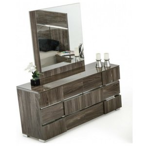 Homeroots.co 282643 39 Ebony Mdf  Veneer  And Glass Mirror