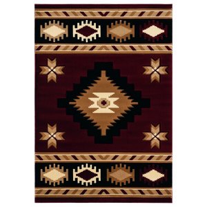 Homeroots.co 367281 31 X 50 Burgundy Olefin  Polypropylene Mat Rug