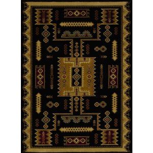 Homeroots.co 366561 22 X 26 Black Polypropylene Accent Rug