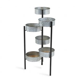 Homeroots.co 379847 Modern Farmhouse 6 Tier Galvanized Metal Plant Sta