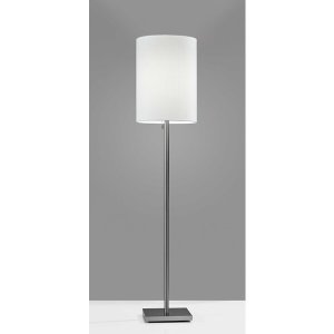 Homeroots.co 372491 Floor Lamp Classic Silhouette Brushed Steel Metal