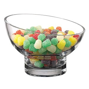 Homeroots.co 375880 7 Mouth Blown Lead Free Slant Cut Candy Serving Gl