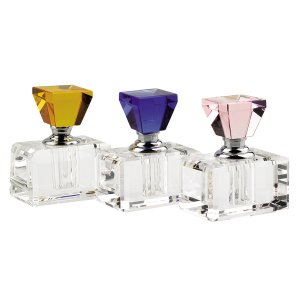 Homeroots.co 375915 3 Piece Rainbow Crystal Perfume Bottle Set