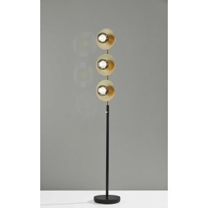 Homeroots.co 372537 Soft Spotlight Floor Lamp With Three Black Metal A