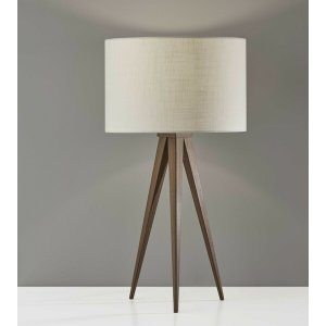 Homeroots.co 372907 Treble Walnut Wood Table Lamp