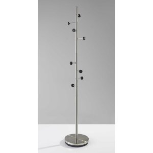 Homeroots.co 372942 12 X 67.5 Brushed Steel Brushed Steel Coat Rack