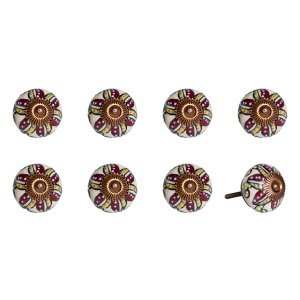 Homeroots.co 358077 1.5 X 1.5 X 1.5 Ceramicmetal Multicolor 8 Pack Kno