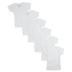 Bambini CS_055S_055S Bambini White Short Sleeve Lap Tee  6 Pack