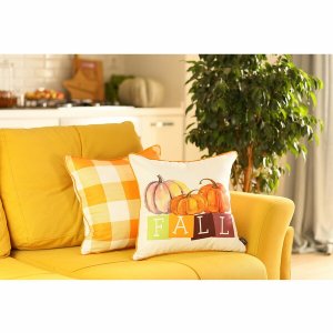 Homeroots.co 376866 Set Of 4 18 Fall Season Pumpkin Throw Pillow Cover