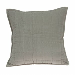 Homeroots.co 334266 20 X 7 X 20 Transitional Gray Solid Quilted Pillow