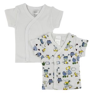 Bambini CS_0200 Bambini White Side Snap Short Sleeve Shirt - 2 Pack