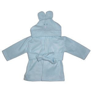 Bambini 965B Bambini Fleece Robe With Hoodie Blue