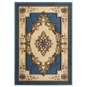 Homeroots.co 367327 22 X 32 Blue Olefin  Polypropylene Accent Rug