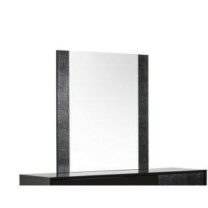 Homeroots.co 282548 41 Black Mdf And Glass Mirror