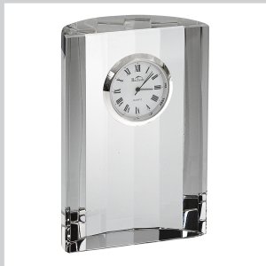 Homeroots.co 376168 4 Hand Crafted Crystal Half Moon Clock