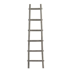 Homeroots.co 379918 6 Step Grey Decorative Ladder Shelve