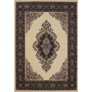 Homeroots.co 369574 22 X 36 Cream Polypropylene Accent Rug