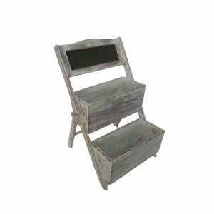 Homeroots.co 274838 Home Garden Decorative Wood Shelf In Whitewash Gra