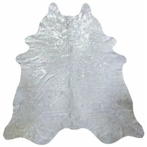 Homeroots.co 334420 6.5 Ft  Silver Devore Brindled Cowhide Rug