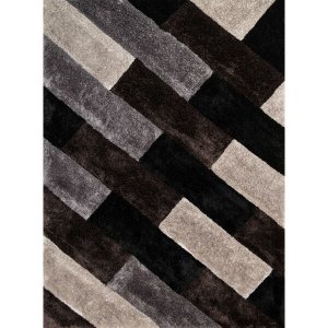 Homeroots.co 369166 2' X 3' Black Polyester Accent Rug