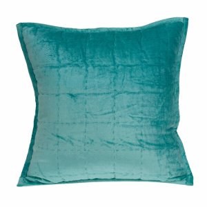 Homeroots.co 334101 20 X 7 X 20 Transitional Aqua Solid Quilted Pillow