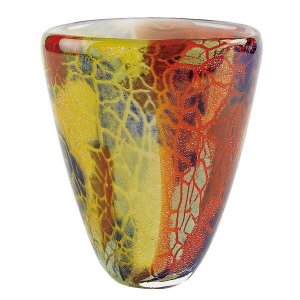 Homeroots.co 375778 8 Multicolor Art Glass Oval Vase