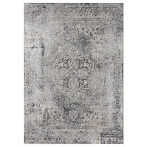 Homeroots.co 366809 23 X 36 Grey Viscose  Polyester Accent Rug