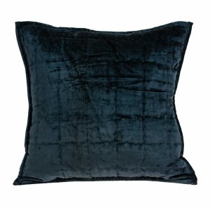 Homeroots.co 334093 20 X 7 X 20 Transitional Dark Blue Quilted Pillow 