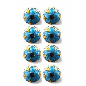 Homeroots.co 321656 1.5 X 1.5 X 1.5 Blue, Black And Yellow - Knobs 8-p