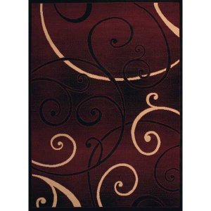 Homeroots.co 368870 33 X 39 Burgundy Polypropyelene Accent Rug