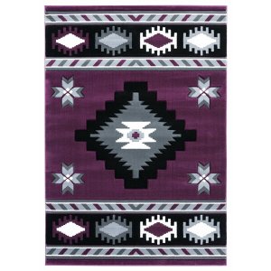 Homeroots.co 367297 22 X 32 Plum Olefin  Polypropylene Accent Rug