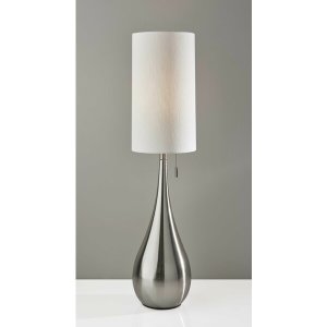 Homeroots.co 372482 Brushed Steel Metal Teardrop Table Lamp