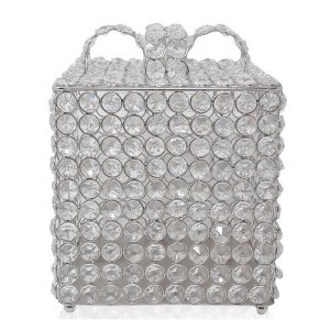 Homeroots.co 379762 Handcrafted Faux Crystals Gift Box Sculpture