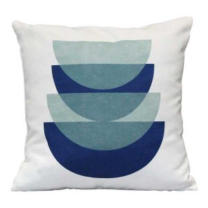 Homeroots.co 373367 Shades Of Blue Abstract Square Pillow