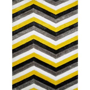 Homeroots.co 369169 22 X 26 Yellow Polyester Accent Rug