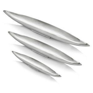 Homeroots.co 354915 37 Contempo Shiny Silver Large Long Boat Tray