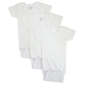 Bambini 001NB Bambini White Short Sleeve One Piece 3 Pack