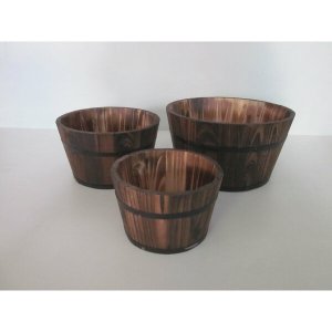 Homeroots.co 274842 1 X 10 X 1 Brown, Wood Garden Planter - 3 Piece