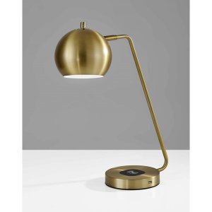 Homeroots.co 372745 Retro Antiqued Brass Wireless Charging Station Des