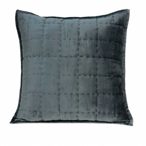 Homeroots.co 333913 Super Soft Charcoal Solid Quilted Pillow Cover