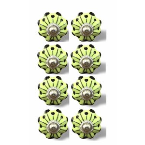 Homeroots.co 321655 1.5 X 1.5 X 1.5 Lemon, Black And Silver - Knobs 8-